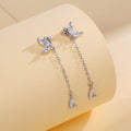 Gizlux butterfly tassel drop earrings (925 silver) - image 1