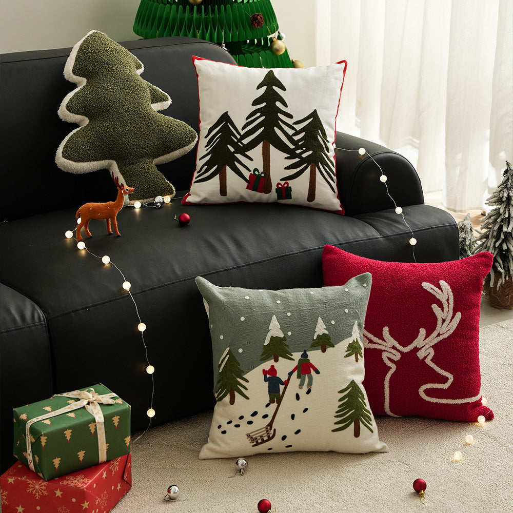 Gizlux embroidered Christmas pillow cover - image 5