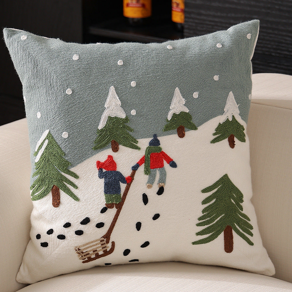 Gizlux embroidered Christmas pillow cover - image 2