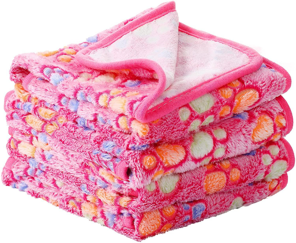 Gizlux Snug coral fleece paw-print pet blanket - image 5