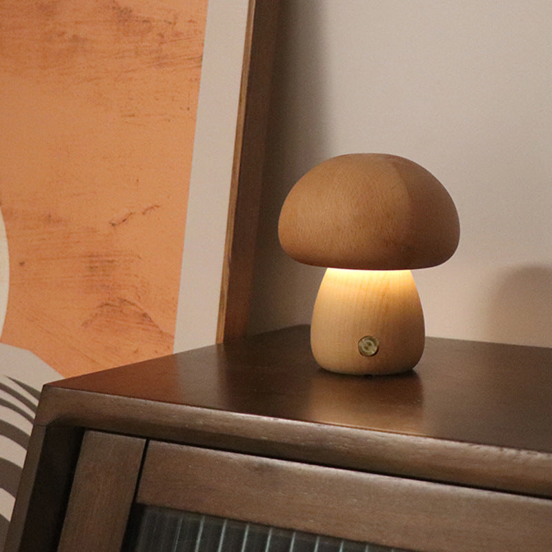Gizlux wooden mushroom led night light - image 2