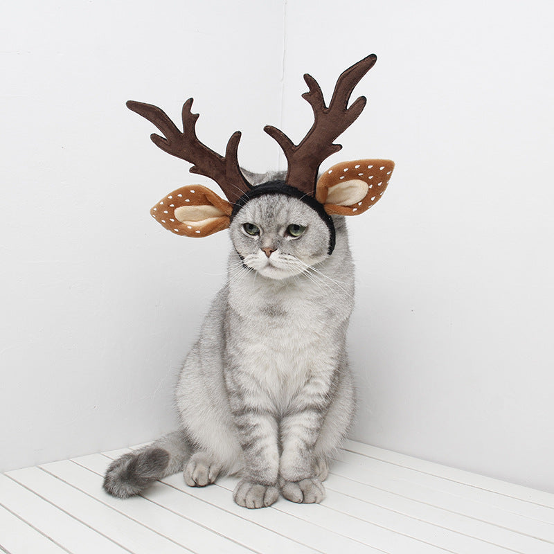 Gizlux plush reindeer antler pet headband - image 3