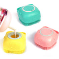 Gizlux Lather silicone pet bath brush with shampoo dispenser - image 1