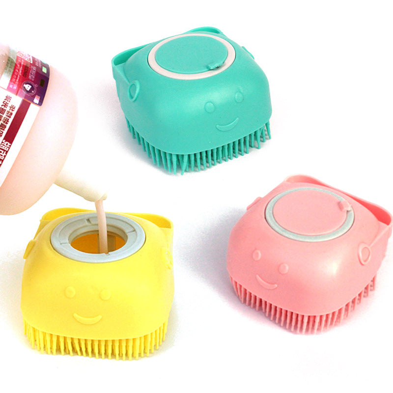 Gizlux Lather silicone pet bath brush with shampoo dispenser - image 1