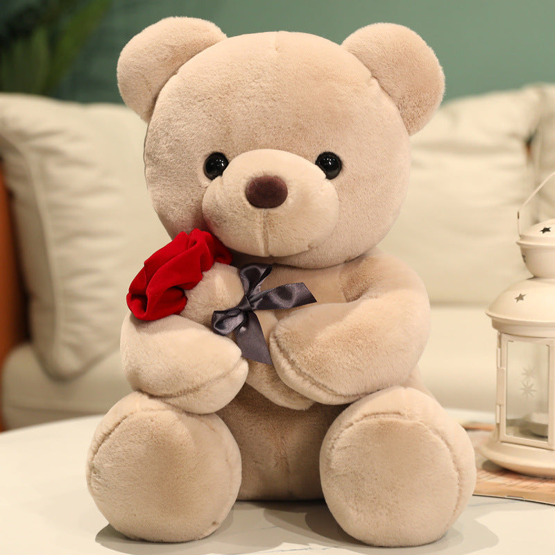 Gizlux teddy bear with rose plush (25 cm) - image 1