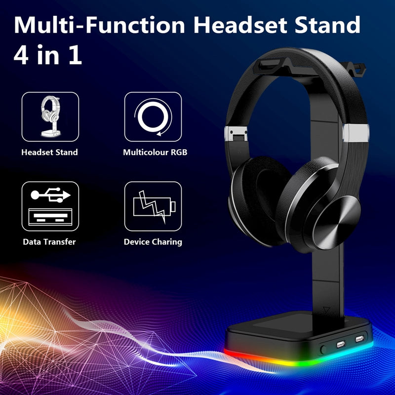 Gizlux Halo RGB headset stand with USB hub - image 1
