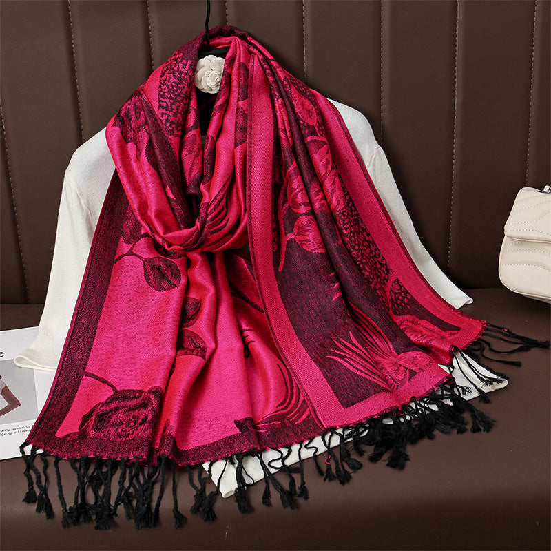 Gizlux jacquard pashmina-style shawl - image 6