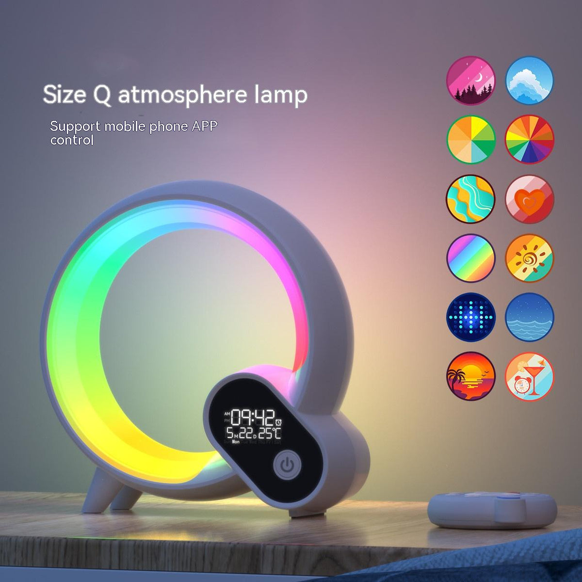 Gizlux Dawn sunrise alarm clock with Bluetooth speaker and RGB light - image 5